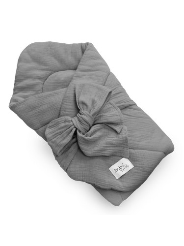 Gray muslin baby blanket 2