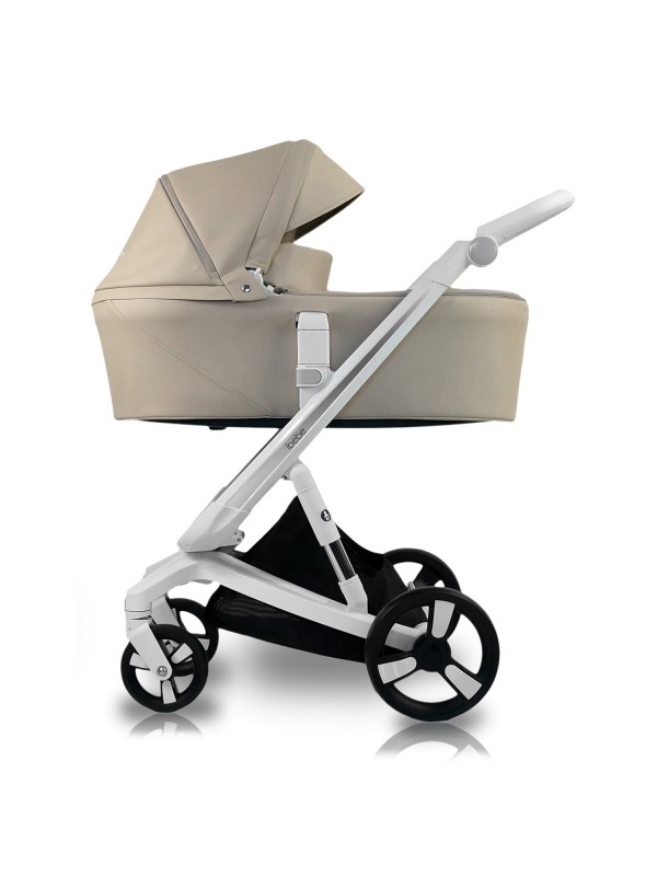 White leather baby stroller hotsell